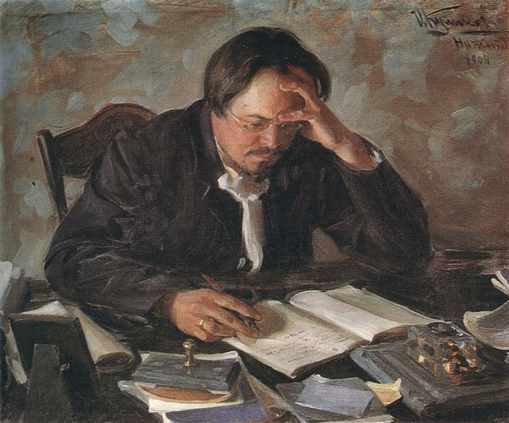 Ivan Kulikov (1875–1941) Painting of Russian writer Evgeny Chirikov. Source Wikimedia Commons